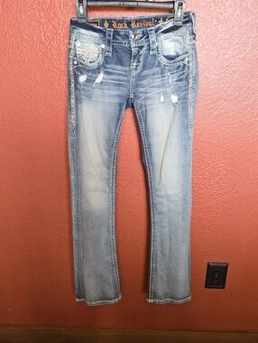 Rock Revival Women's Faded Light Blue Bootcut Jeans